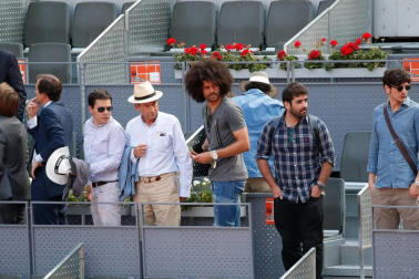 Roberto Torres, Aridane Hernández, Fran Mérida y MIguel De las Cuevas acudieron a ver el encuentro entre Novak Djokovic y Kei Nishikori.