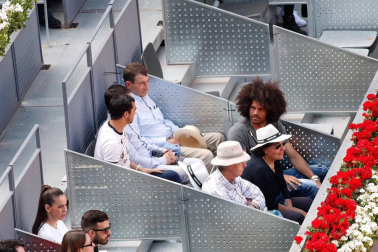 Roberto Torres, Aridane Hernández, Fran Mérida y MIguel De las Cuevas acudieron a ver el encuentro entre Novak Djokovic y Kei Nishikori.