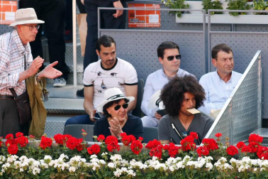 Roberto Torres, Aridane Hernández, Fran Mérida y MIguel De las Cuevas acudieron a ver el encuentro entre Novak Djokovic y Kei Nishikori.
