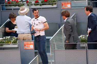 Roberto Torres, Aridane Hernández, Fran Mérida y MIguel De las Cuevas acudieron a ver el encuentro entre Novak Djokovic y Kei Nishikori.