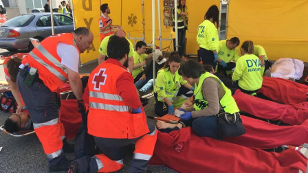 El Aeropuerto de Pamplona ha sido escenario este jueves de un simulacro de accidente