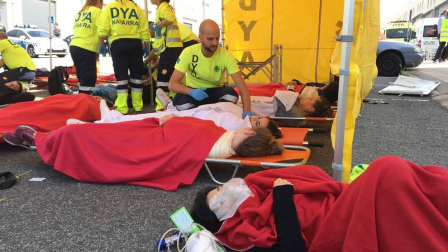 El Aeropuerto de Pamplona ha sido escenario este jueves de un simulacro de accidente