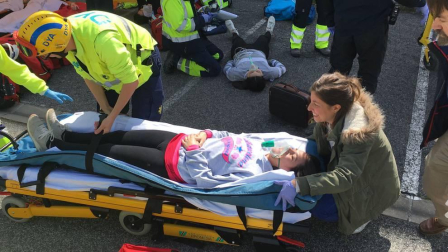El Aeropuerto de Pamplona ha sido escenario este jueves de un simulacro de accidente