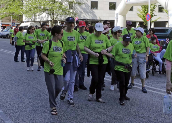 Imágenes de la primera carrera solidaria organizada en Pamplona por Adacen y Aspace Navarra el pasado domingo, 20 de mayo, con el objetivo de dar visibilidad a las personas con discapacidad.