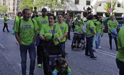 Imágenes de la primera carrera solidaria organizada en Pamplona por Adacen y Aspace Navarra el pasado domingo, 20 de mayo, con el objetivo de dar visibilidad a las personas con discapacidad.