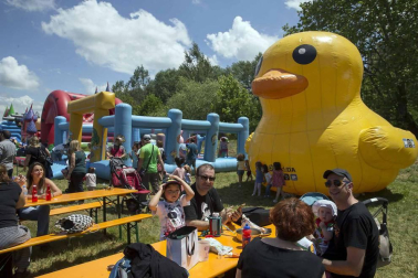Una carrera de patitos de goma ha recorrido el río Arga en beneficio de la investigación de enfermedades neurodegenerativas