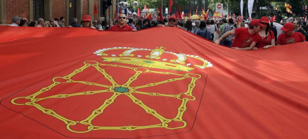 Fotos de la manifestación contra la política lingüística del Gobierno de Navarra celebrada este sábado en Pamplona.