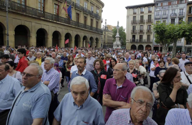 Fotos de la manifestación contra la política lingüística del Gobierno de Navarra celebrada este sábado en Pamplona.