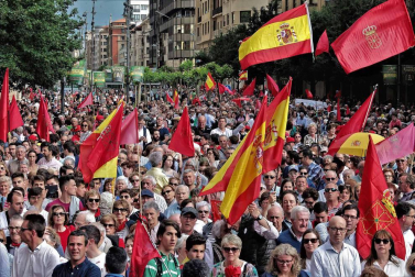 Fotos de la manifestación contra la política lingüística del Gobierno de Navarra celebrada este sábado en Pamplona.