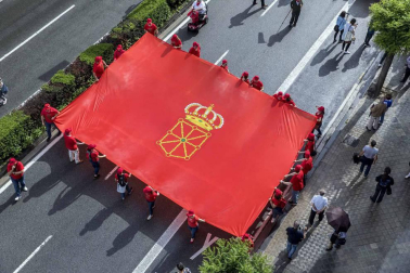 Fotos de la manifestación contra la política lingüística del Gobierno de Navarra celebrada este sábado en Pamplona.