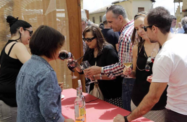 El municipio de la Zona Media de Navarra acogió este domingo el XX Día del Rosado, que contó con visitas guiadas, cata de vinos y una degustación.