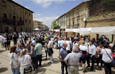 El municipio de la Zona Media de Navarra acogió este domingo el XX Día del Rosado, que contó con visitas guiadas, cata de vinos y una degustación.