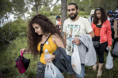 Los 'Caminos de la Hospitalidad' desembocaron el sábado en la cuna de San Francisco Javier con un centenar de refugiados sirios como símbolo de la acogida Navarra