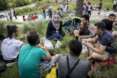 Los 'Caminos de la Hospitalidad' desembocaron el sábado en la cuna de San Francisco Javier con un centenar de refugiados sirios como símbolo de la acogida Navarra