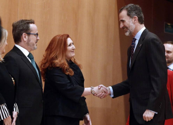 Don Felipe ha llegado a Pamplona a las 11.30 horas acompañado por el ministro de Fomento, José Luis Ábalos