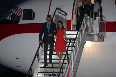 Don Felipe y doña Letizia aterrizaron este viernes 15 de junio en Nueva Orleans para la visita de cinco días por territorio estadounidense.