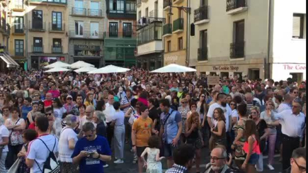 Concentración en la plaza Consistorial contra la puesta en libertad de 'La Manada'