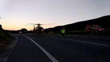 Rescate de un motorista herido en Acedo
