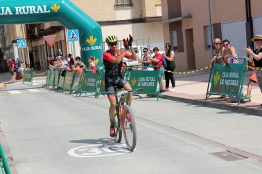 Disputa de la prueba de mountain bike en la Ribera de Navarra.