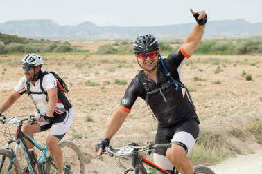 Disputa de la prueba de mountain bike en la Ribera de Navarra.