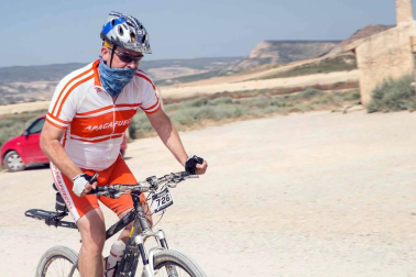 Disputa de la prueba de mountain bike en la Ribera de Navarra.