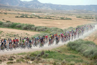 Disputa de la prueba de mountain bike en la Ribera de Navarra.