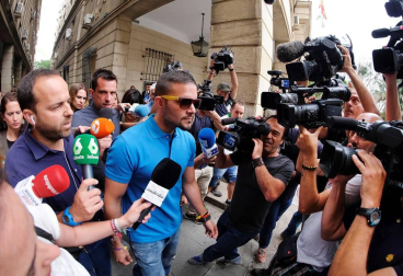 Los integrantes de 'La Manada' se han presentado este lunes por la mañana ante el juzgado de guardia de Sevilla.
