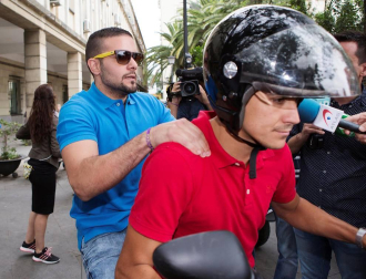 Los integrantes de 'La Manada' se han presentado este lunes por la mañana ante el juzgado de guardia de Sevilla.