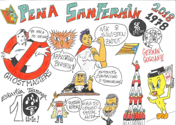 Este martes, la Federación de Peñas de Pamplona ha presentado las pancartas para estas fiestas