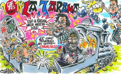 Este martes, la Federación de Peñas de Pamplona ha presentado las pancartas para estas fiestas