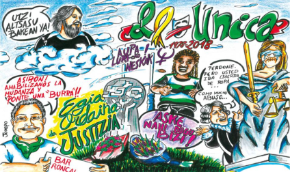Este martes, la Federación de Peñas de Pamplona ha presentado las pancartas para estas fiestas
