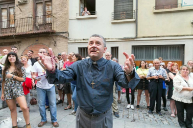 El Paloteado de la zona antigua de Tudela se vuelve a escenificar unos 40 años después