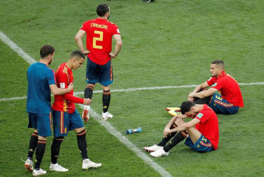 Galería de fotos de los jugadores de España tras caer eliminados del Mundial ante Rusia