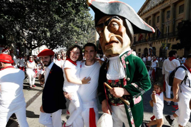 Recorrido del 6 de julio de 2018 de la Comparsa de Gigantes y Cabezudos de Pamplona