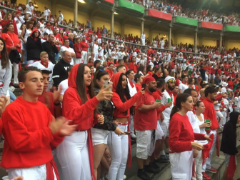 Imágenes del primer encierro de los sanfermines 2018 protagonizado por toros de Puerto de San Lorenzo.