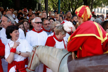 Salida de los gigantes y cabezudos de Pamplona, 7 de julio de San Fermín 2018