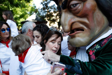 Salida de los gigantes y cabezudos de Pamplona, 7 de julio de San Fermín 2018