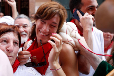 Salida de los gigantes y cabezudos de Pamplona, 7 de julio de San Fermín 2018