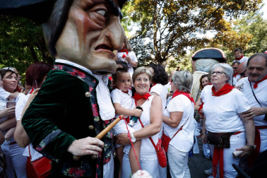Salida de los gigantes y cabezudos de Pamplona, 7 de julio de San Fermín 2018