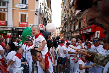Salida de los gigantes y cabezudos de Pamplona, 7 de julio de San Fermín 2018