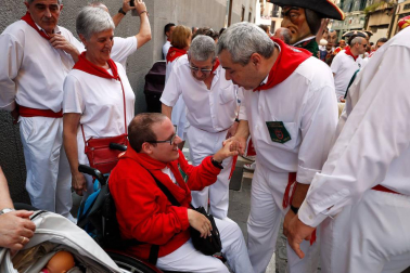 Salida de los gigantes y cabezudos de Pamplona, 7 de julio de San Fermín 2018