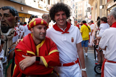 Salida de los gigantes y cabezudos de Pamplona, 7 de julio de San Fermín 2018