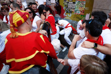 Salida de los gigantes y cabezudos de Pamplona, 7 de julio de San Fermín 2018