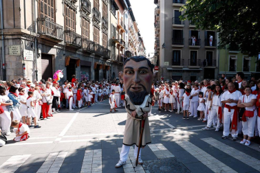 Salida de los gigantes y cabezudos de Pamplona, 7 de julio de San Fermín 2018