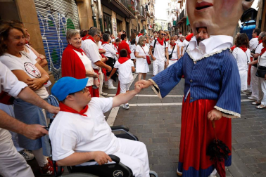 Salida de los gigantes y cabezudos de Pamplona, 7 de julio de San Fermín 2018