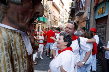 Salida de los gigantes y cabezudos de Pamplona, 7 de julio de San Fermín 2018