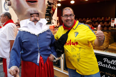 Salida de los gigantes y cabezudos de Pamplona, 7 de julio de San Fermín 2018