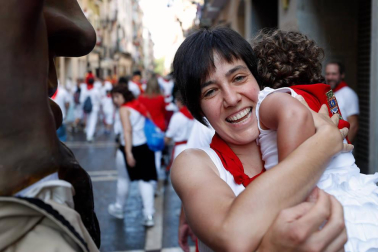 Salida de los gigantes y cabezudos de Pamplona, 7 de julio de San Fermín 2018