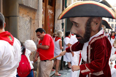 Salida de los gigantes y cabezudos de Pamplona, 7 de julio de San Fermín 2018