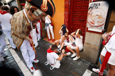 Salida de los gigantes y cabezudos de Pamplona, 7 de julio de San Fermín 2018